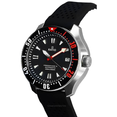 Pre-owned Ratio Freediver X Automatic Diver's Black Dial Case 40mm Rtx001 Men's Watch 200m