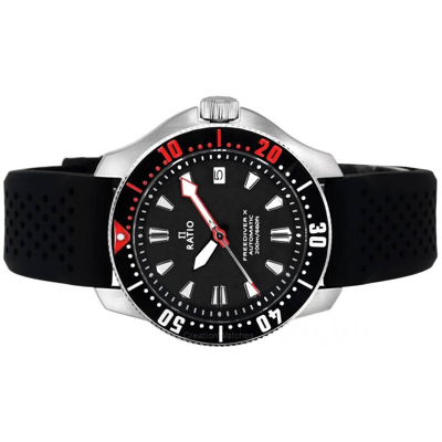Pre-owned Ratio Freediver X Automatic Diver's Black Dial Case 40mm Rtx001 Men's Watch 200m