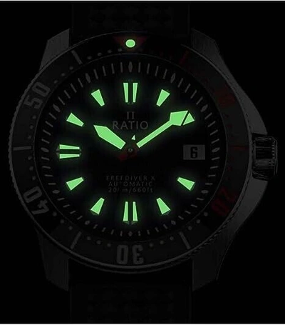 Pre-owned Ratio Freediver X Automatic Diver's Black Dial Case 40mm Rtx001 Men's Watch 200m