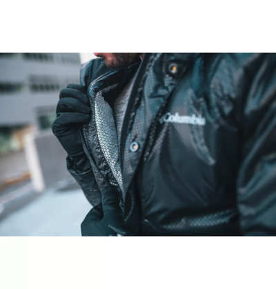 Pre-owned Columbia Mens Men's Dawn Watch Black Dot Jacket Sz L $350 Omni Heat Magnet