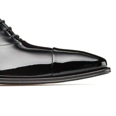 Pre-owned Mezlan Black Patent Leather Formal Oxford