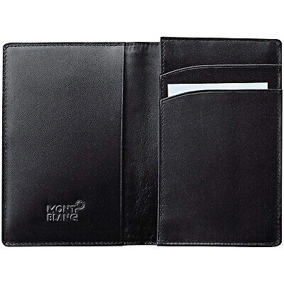 Pre-owned Montblanc Meisterstuck Business Card Holder Men's Small Leather Wallet 14108 In Black