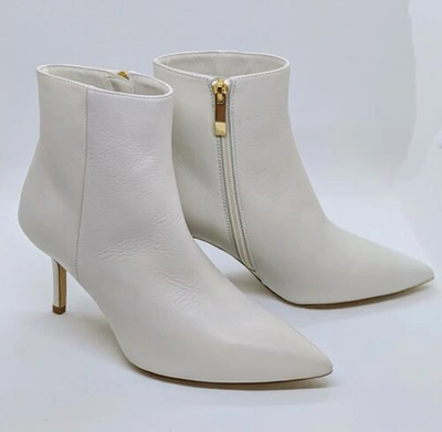 Pre-owned L'agence Aimee Ii Leather Ankle Bootswhite In White