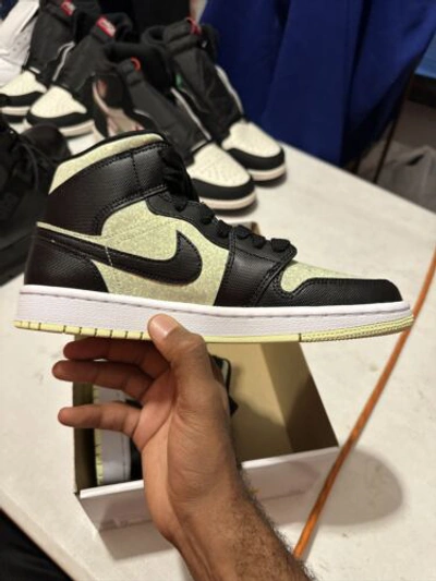 Pre-owned Jordan Air  1 Mid Se 'black Barely Volt' Women's Size 8 [cv5276-003] Half-box In Multicolor