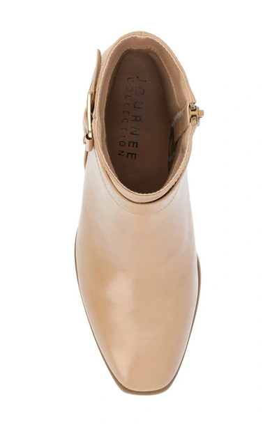 Journee Collection Women's Elley Buckle Strap Block Heel Booties In Tan