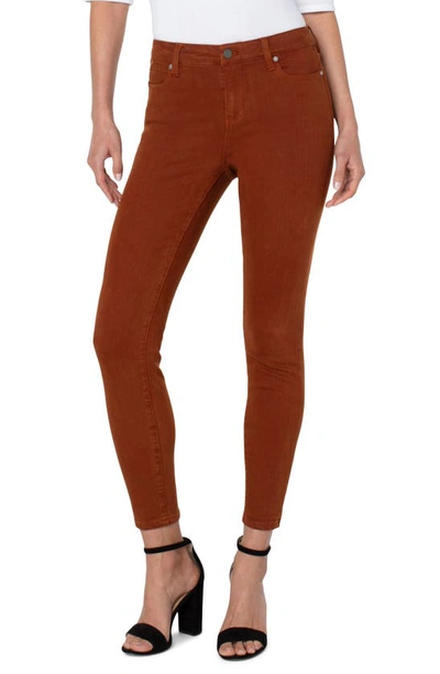 Shop Liverpool Penny Ankle Skinny Jeans In Cognac