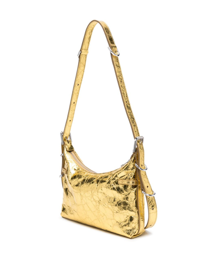Shop Givenchy Voyou Mini Leather Shoulder Bag In Gold
