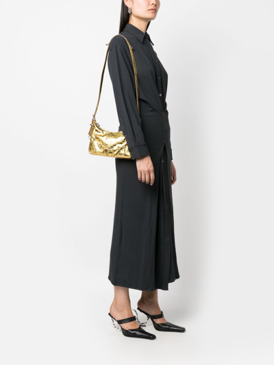 Shop Givenchy Voyou Mini Leather Shoulder Bag In Gold