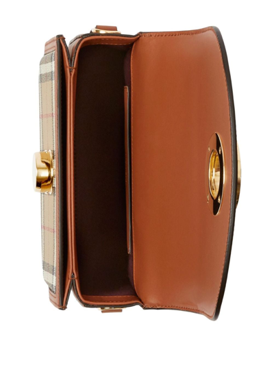 Burberry Small Elizabeth Check-pattern Crossbody Bag In Brown