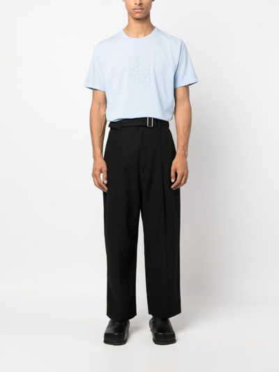 Shop Loewe Belted Cropped Trousers In Black