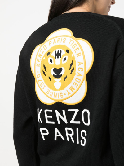 Shop Kenzo Tiger Academy Wool Blend Jumper In Black