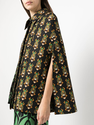 La Doublej Milano Mini Cape In Black