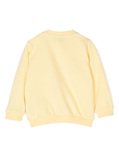 Shop Moschino Teddy Bear Cotton Sweatshirt In Yellow