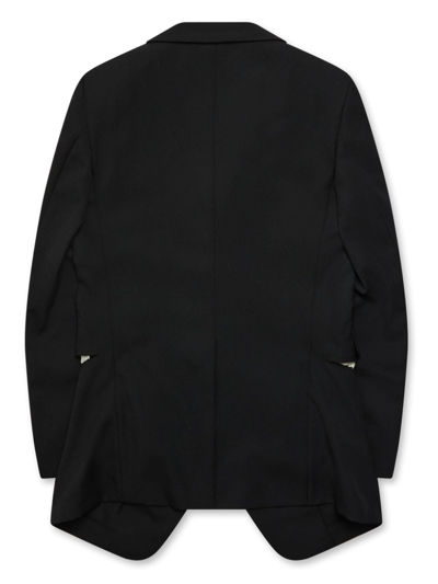 Shop Black Comme Des Garçons Cut-out Buckle-detail Blazer In Black