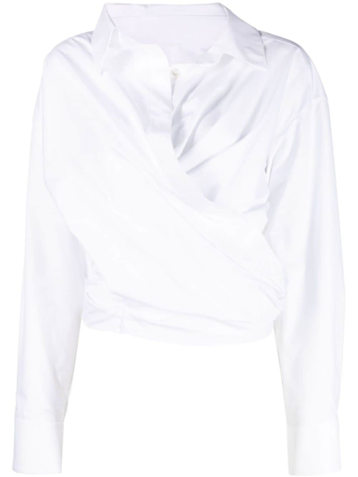 Shop Alexander Wang Wrap Cotton Shirt In White