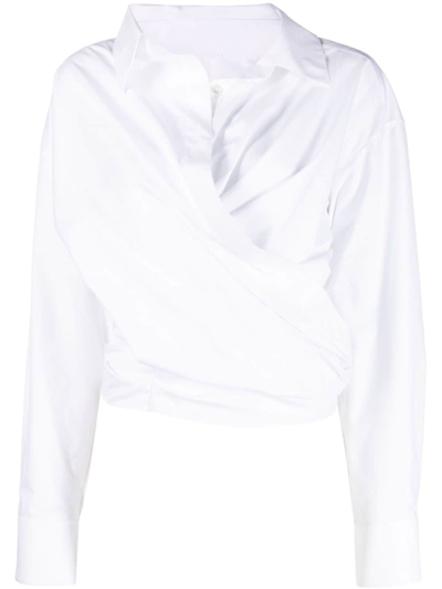 Alexander Wang Women Draped Shirt In Neutral