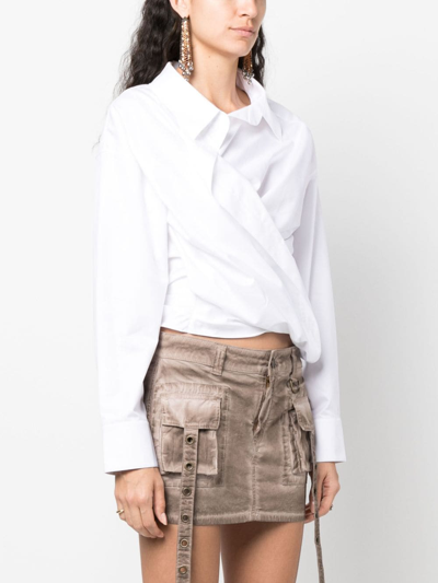 Alexander Wang Women Draped Shirt In Neutral