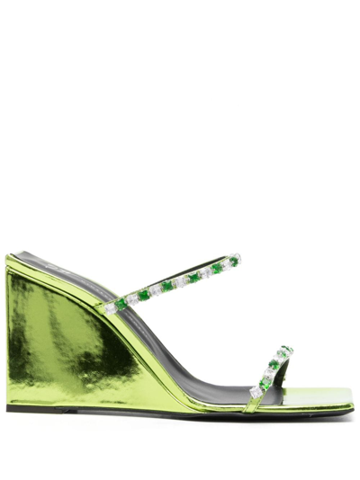 Shop Giuseppe Zanotti Shangay 105mm Leather Sandals In Green