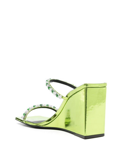 Shop Giuseppe Zanotti Shangay 105mm Leather Sandals In Green