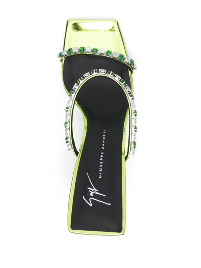 Shop Giuseppe Zanotti Shangay 105mm Leather Sandals In Green