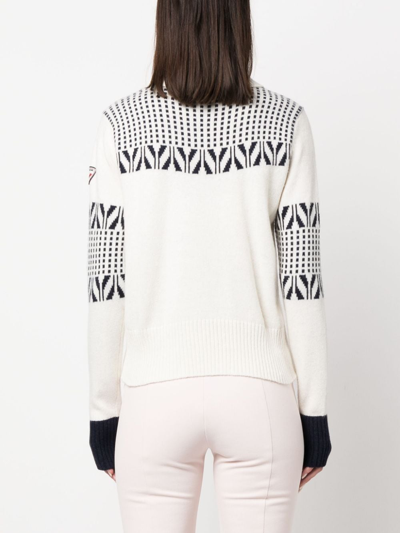 Shop Rossignol Vintage Intarsia-knit Jumper In White