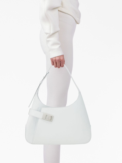 Shop Ferragamo Large Hobo Leather Shoulder Bag In White