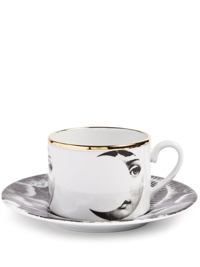 Shop Fornasetti Tema E Variazioni Sole E Luna Tea Cup In Oro