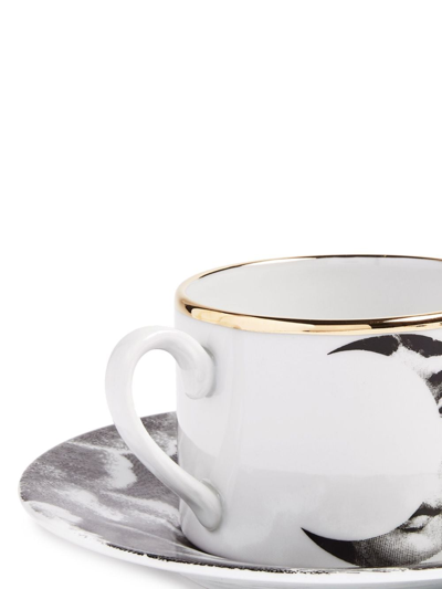 Shop Fornasetti Tema E Variazioni Sole E Luna Tea Cup In Oro