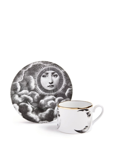 Shop Fornasetti Tema E Variazioni Sole E Luna Tea Cup In Oro