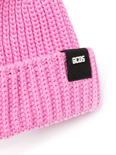 Gcds Giuly Logo-patch Beanie In Pink