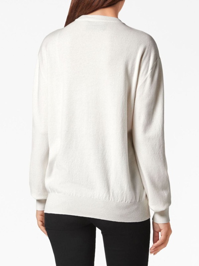 Philipp Plein Sweater With Iconic Skull Design And Cashmere Blend For Ultimate Comfort In White
