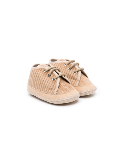 Colorichiari Corduroy Lace-up Sneakers In Neutrals