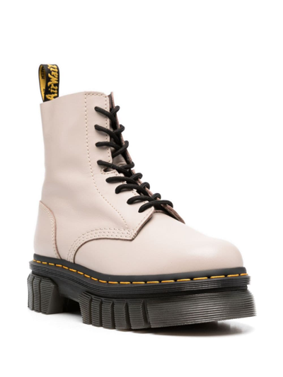 Shop Dr. Martens' Audrick 8-eyeye Lux Leather Ankle Boots In Neutrals