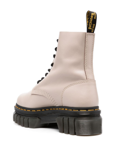Shop Dr. Martens' Audrick 8-eyeye Lux Leather Ankle Boots In Neutrals