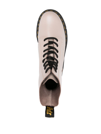 Dr. Martens' Audrick 8-eyeye Lux Leather Ankle Boots In Neutrals