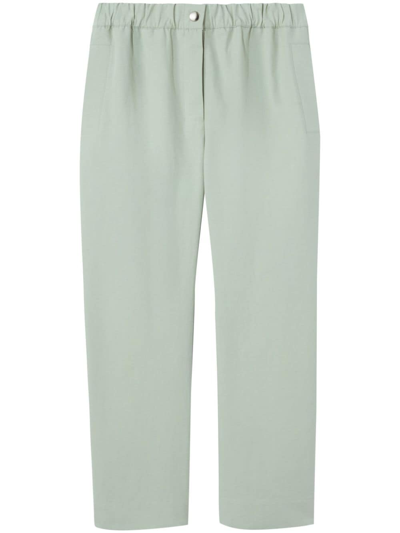 Shop Proenza Schouler White Label Straight-leg Cotton-blend Trousers In Green