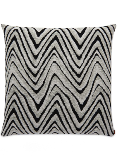Shop Missoni Savana Zigzag Cushion In Grey