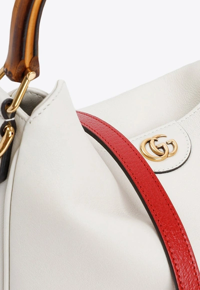Shop Gucci Diana Shoulder Bag In Leather In White