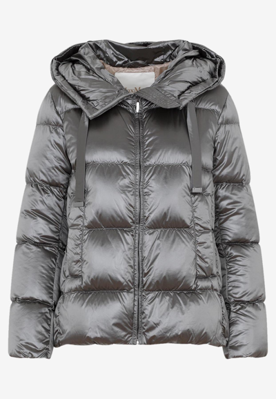 Shop Max Mara The Cube Down Jacket In Tech Fabric In Gray