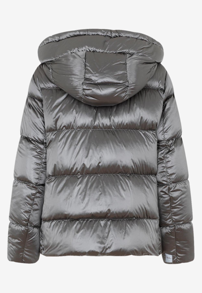 Shop Max Mara The Cube Down Jacket In Tech Fabric In Gray