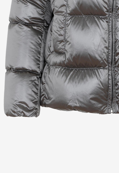 Shop Max Mara The Cube Down Jacket In Tech Fabric In Gray