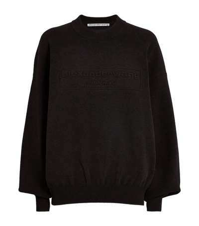 Shop Alexander Wang Chenille Logo Sweater In Black