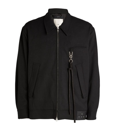 Shop Song For The Mute Zip-front Collared Jacket In Black