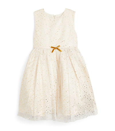 Shop Rachel Riley Tulle Star Dress (3-12 Years) In Gold