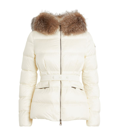 Shop Moncler Fur-trim Boed Puffer Jacket In White