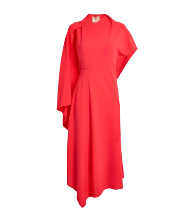 Shop Roksanda Asymmetric Pascale Midi Dress In Multi