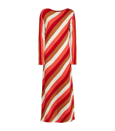 Shop La Doublej Striped Knit Swing Maxi Dress In Multi