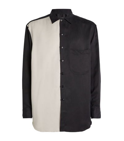 Shop Song For The Mute Colour-block Long-sleeve Shirt In Black