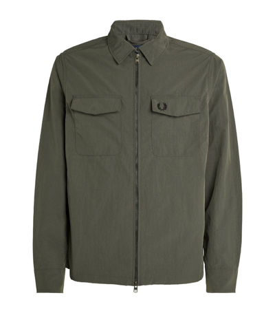 Shop Fred Perry Collared Zip-up Jacket In Green