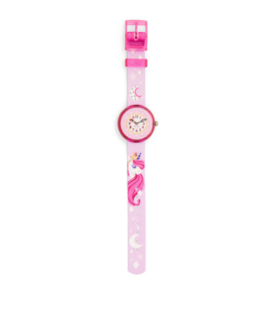 Shop Flik Flak Dreaming Unicorn Quartz Watch 31.85mm In Pink